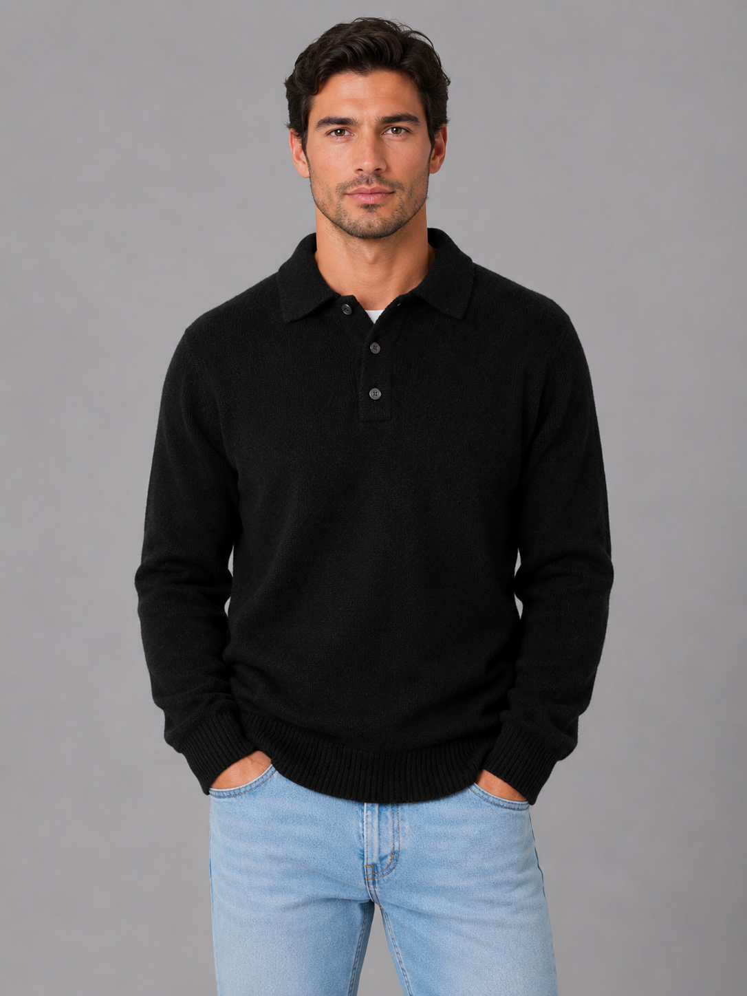 Ulric | Men's Polo Knit Long Sleeve Jumper