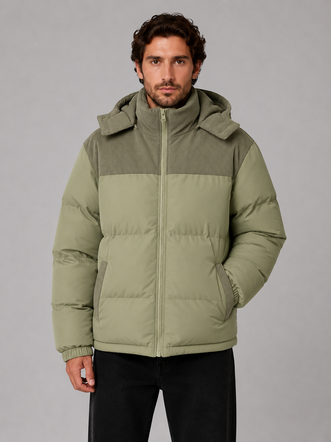 Vernon | Men's Hooded Corduroy Puffer Jacket