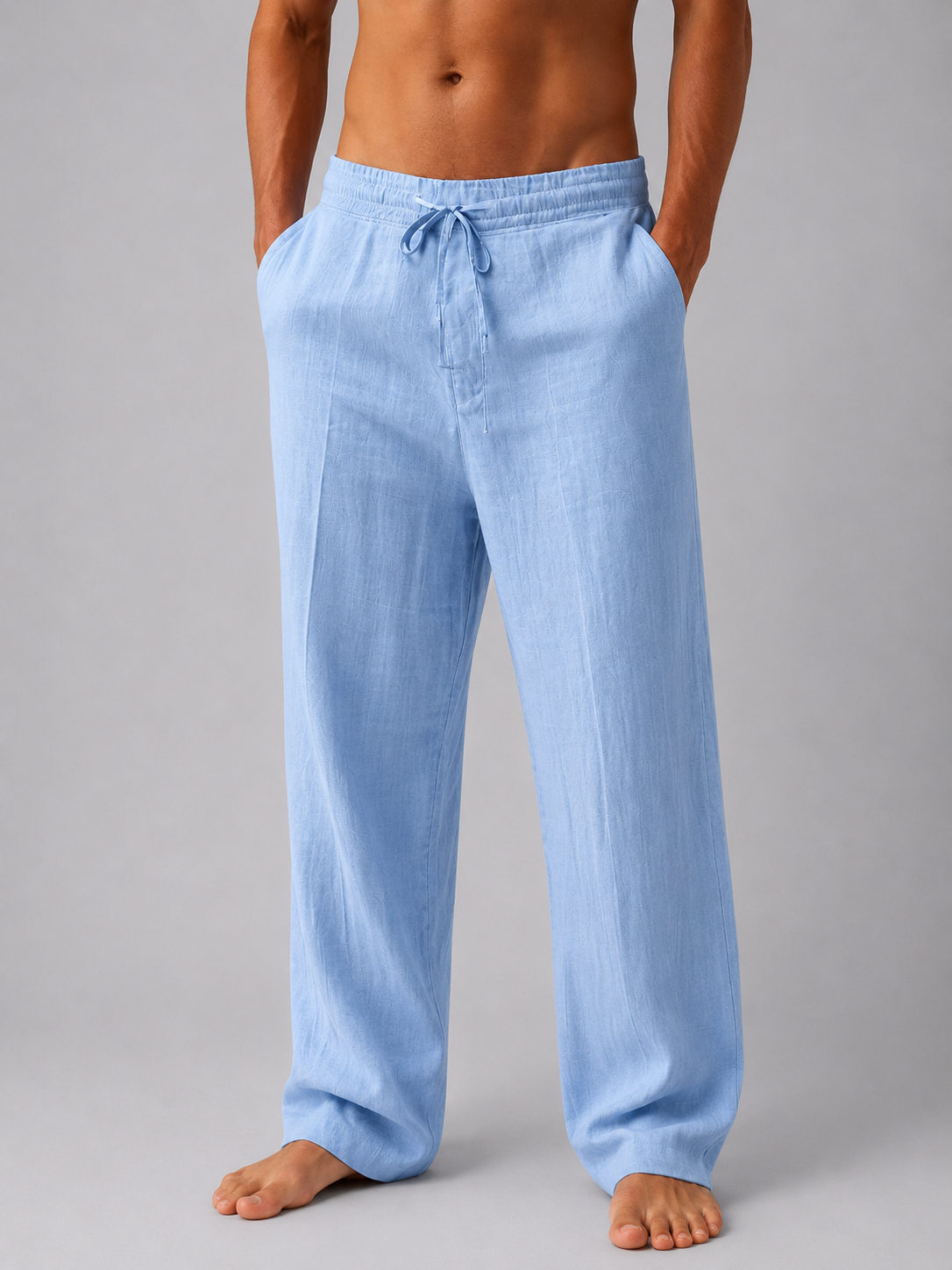 Silas | Men's Linen Look Relaxed Trousers