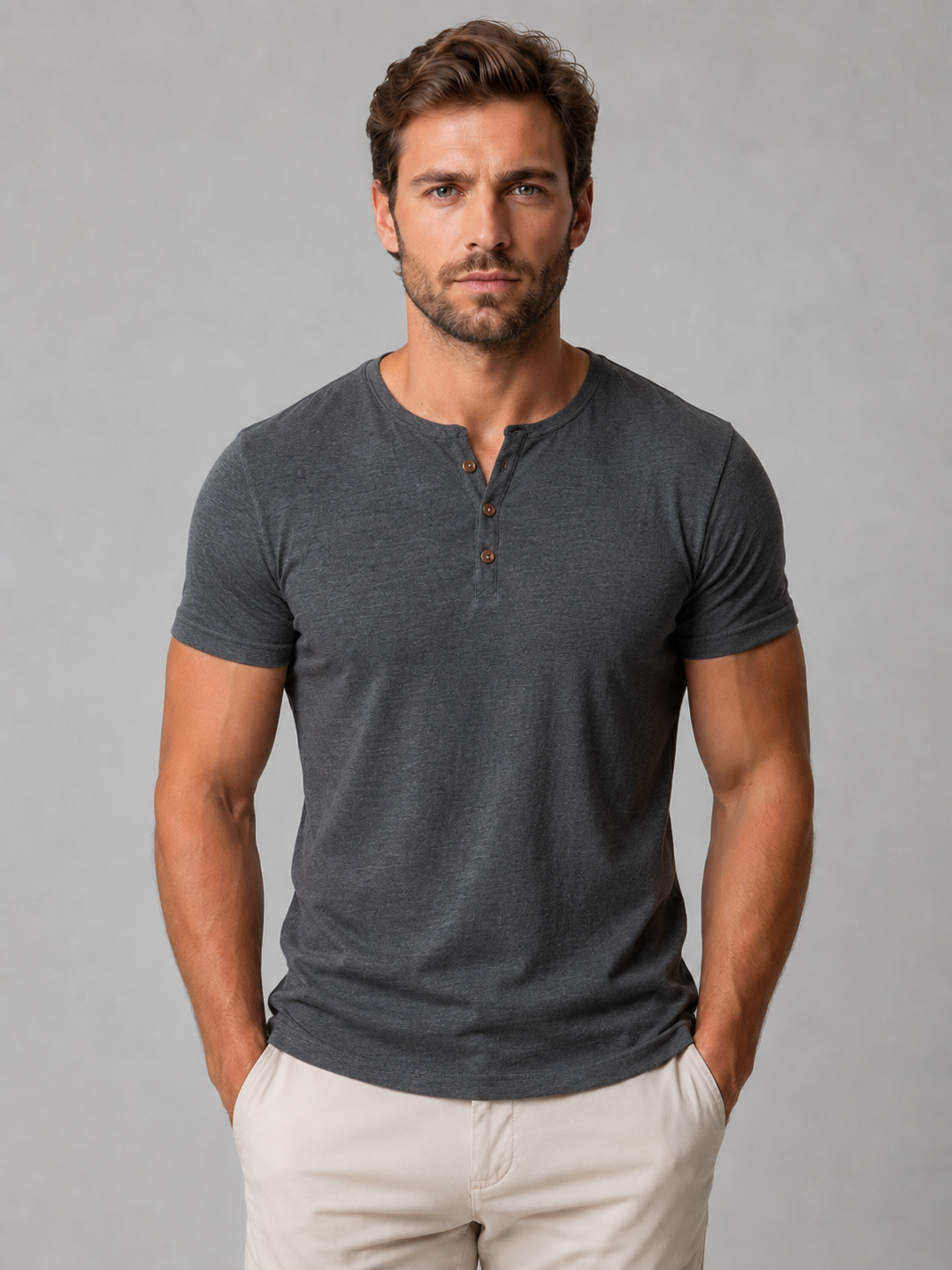 Wesley | Men's Slim Fit Henley T-Shirt