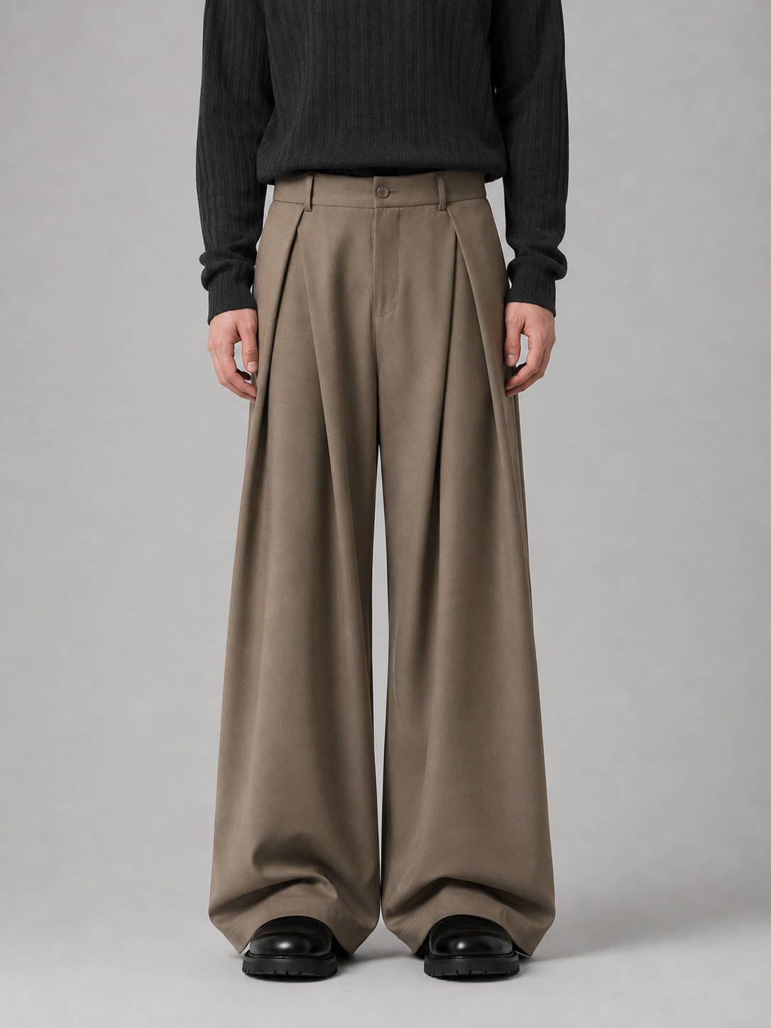 Leon | Men's Wide Leg Pleated Trousers