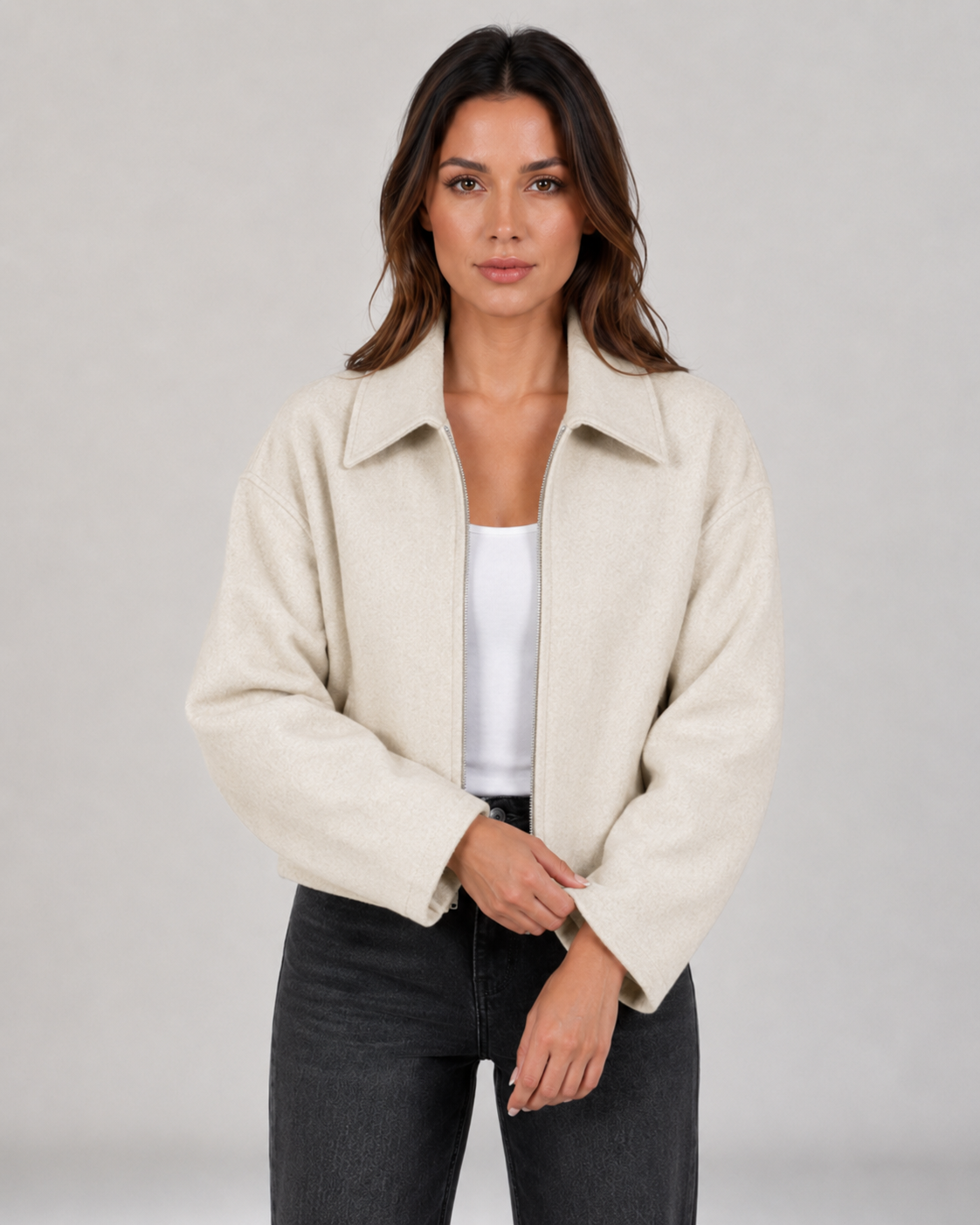 Greer | Women's Cropped Zip Up Jacket
