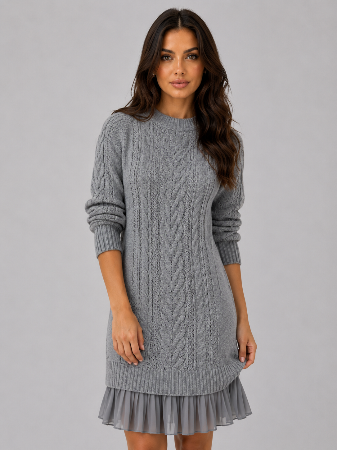 Jacinda | Women's Cable Knit Mini Dress