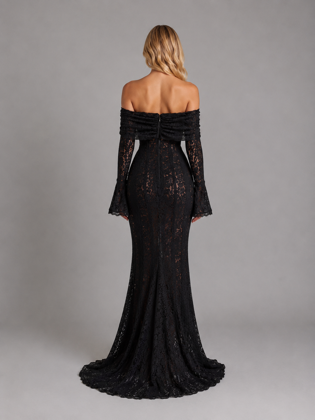 Isolde | Women's Off-Shoulder Lace Maxi Dress