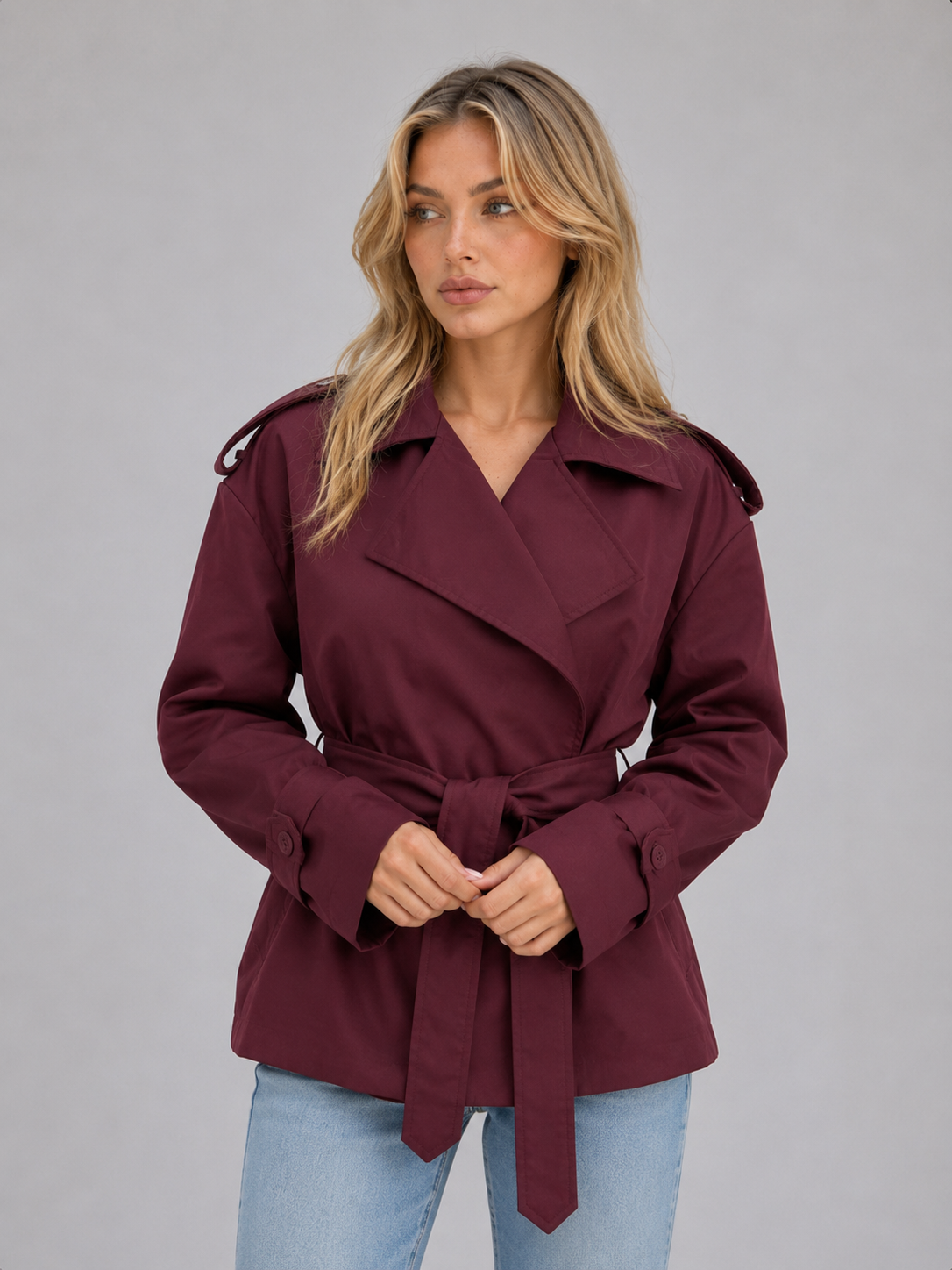 Nerissa | Women's Belted Double-Breasted Trench Coat