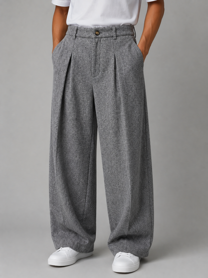 Ainsworth | Men's Wide Leg Pleated Trousers