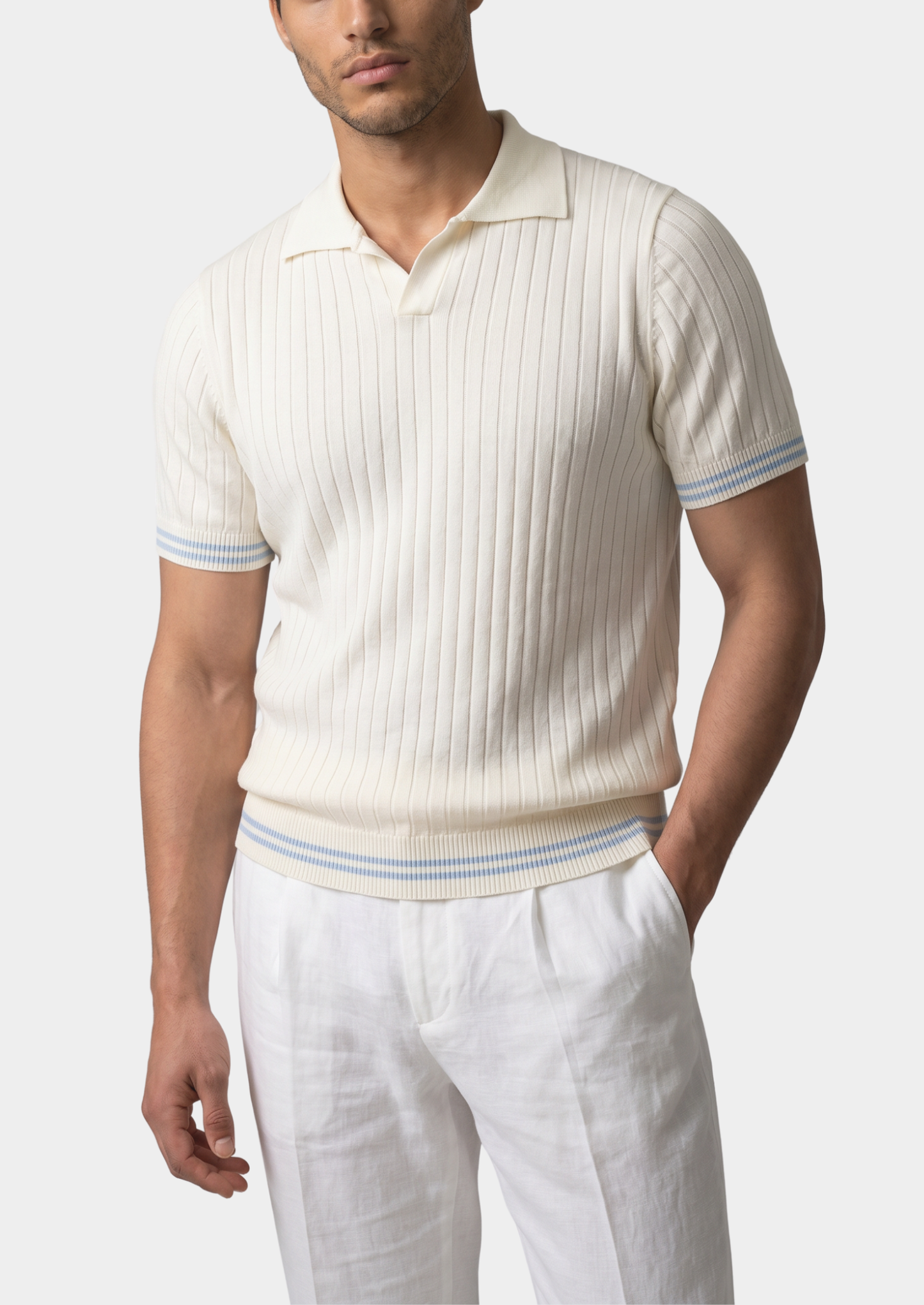 Whitfield | Men's Ribbed Buttonless Polo
