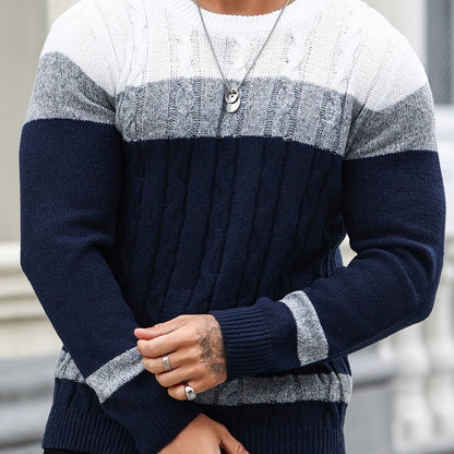 Ethan | Men's Colour Block Knit Jumper
