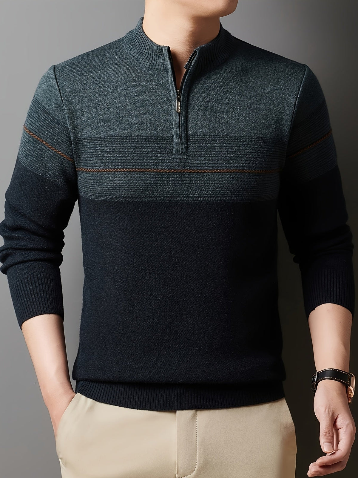 Lucas | Men's Quarter Zip Knit Jumper
