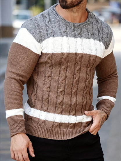 Ethan | Men's Colour Block Knit Jumper