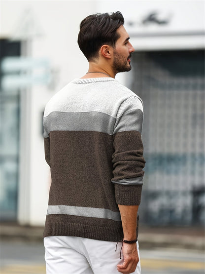Ethan | Men's Colour Block Knit Jumper