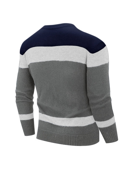 Ethan | Men's Colour Block Knit Jumper