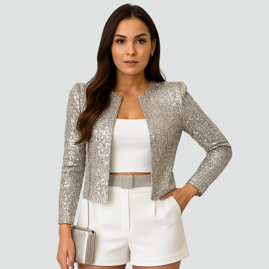 Celeste | Women's Sequin Open Front Blazer
