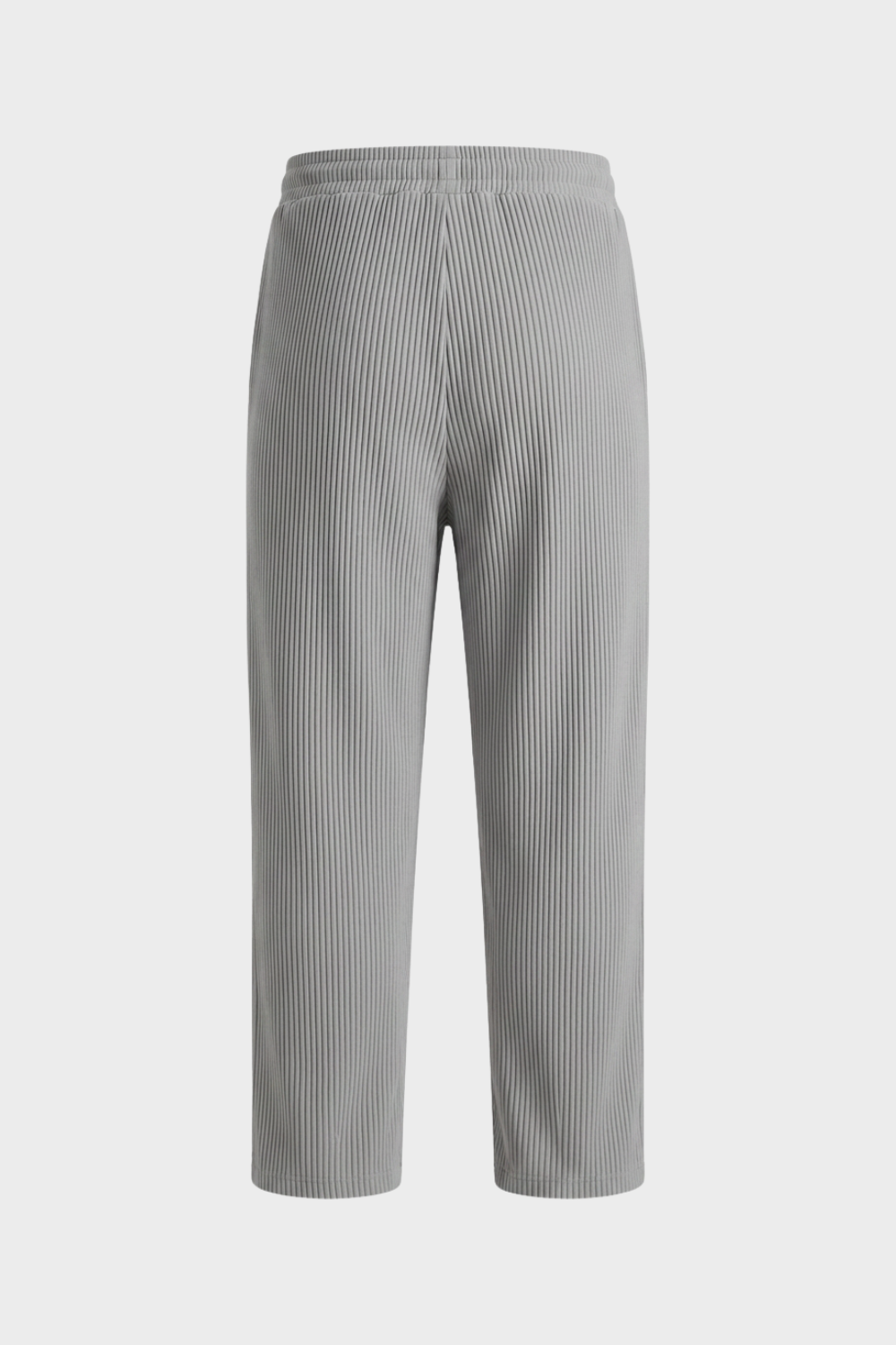 Men's Trousers with Elastic Waistband, Straight Cut, Ribbed