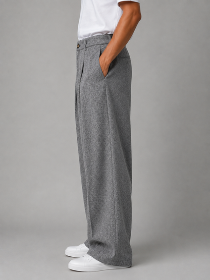 Ainsworth | Men's Wide Leg Pleated Trousers