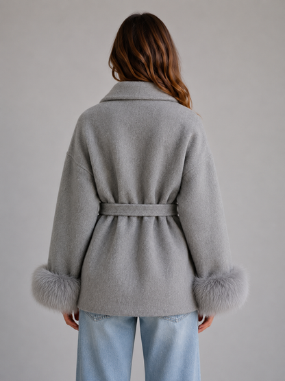 Gisele | Women's Belted Wool Wrap Coat