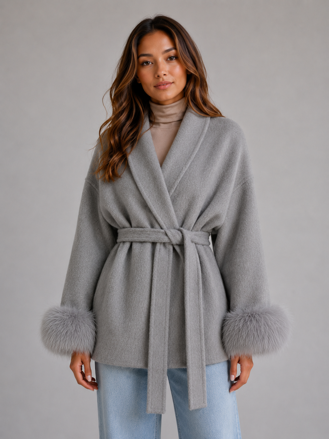Gisele | Women's Belted Wool Wrap Coat