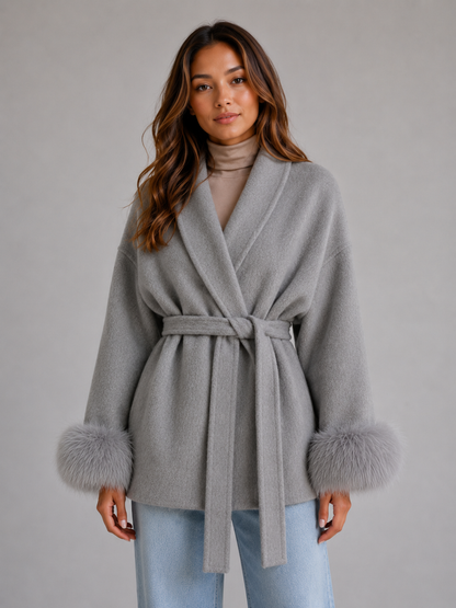 Gisele | Women's Belted Wool Wrap Coat
