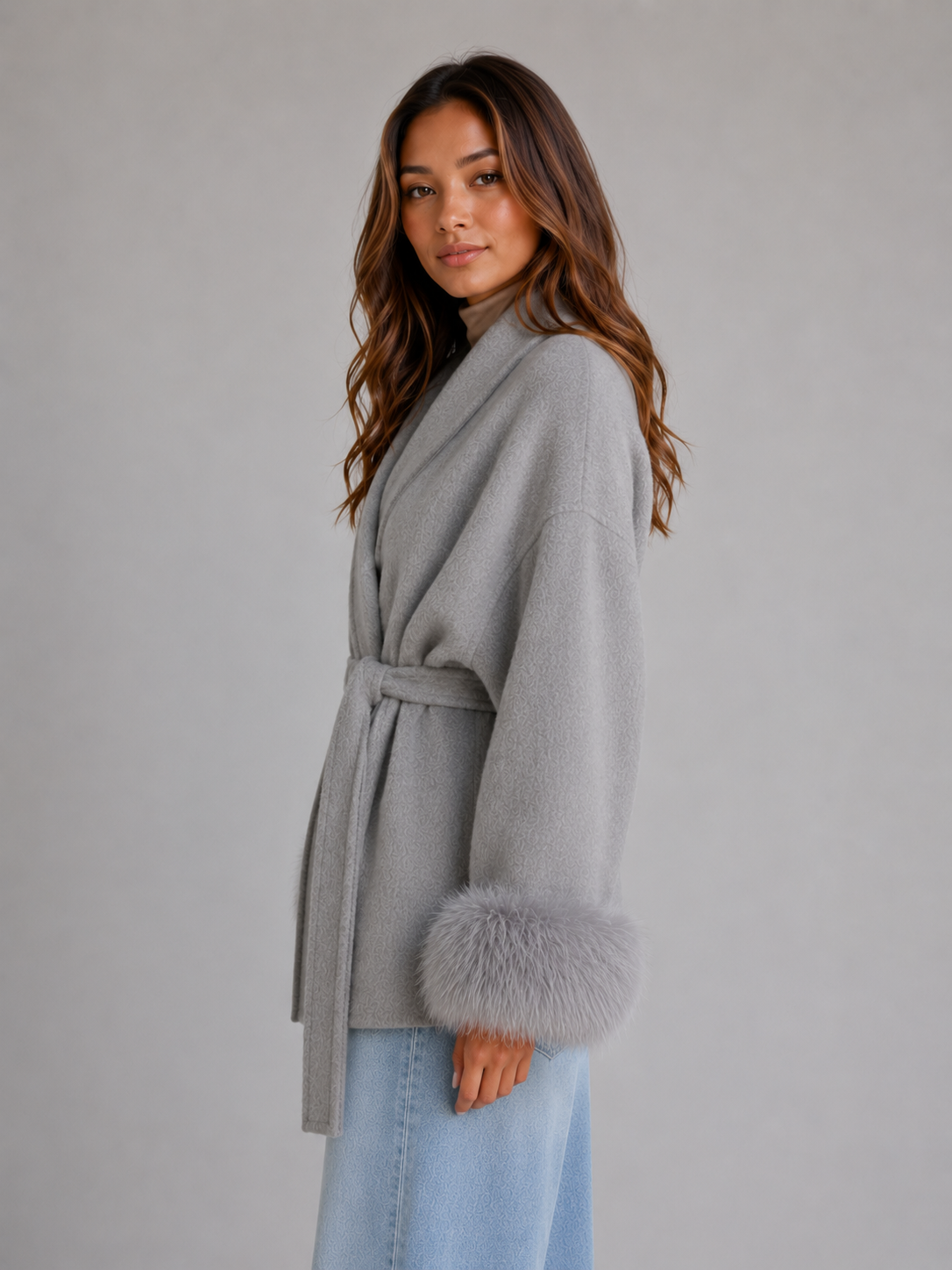 Gisele | Women's Belted Wool Wrap Coat