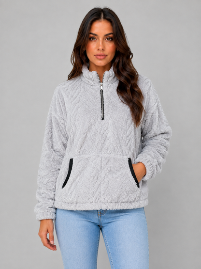 Sibella | Women's Half-Zip Relaxed Fit Fleece Pullover