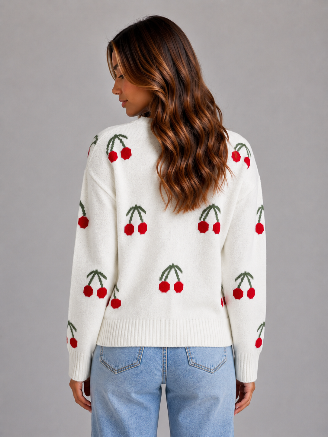 Ida | Women's Cherry Print Cardigan