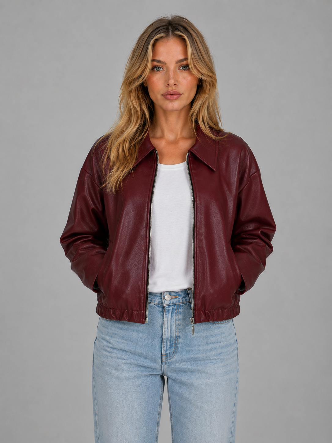 Hortensia | Women's Cropped Leather-Look Coat