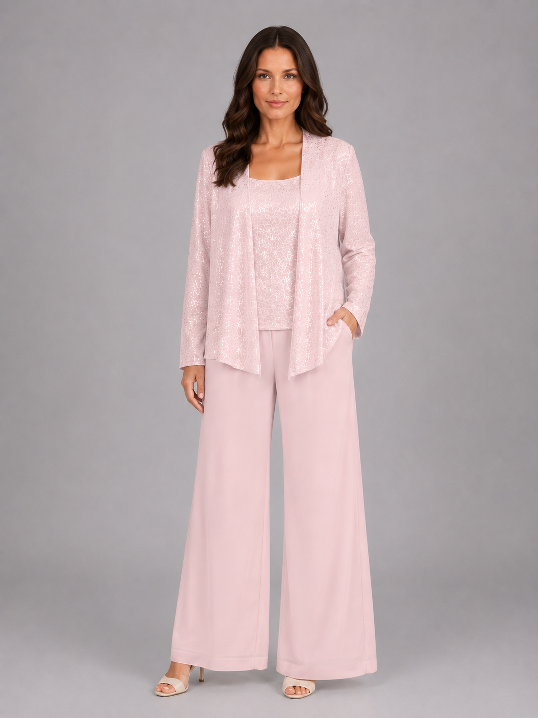 Ramona | Women's Sequin Three-Piece Trouser Set