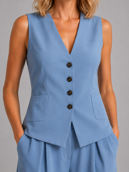 Imogen | Women's Waistcoat and Wide-Leg Trouser Set