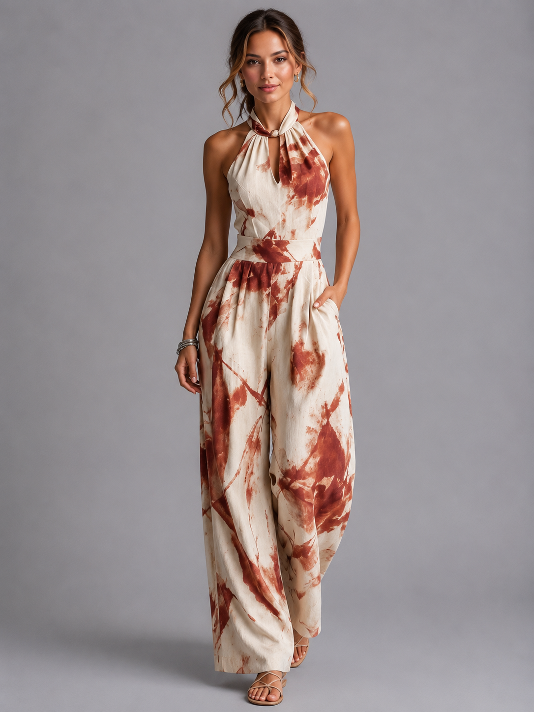 Bronwen | Women's Printed Wide-Leg Jumpsuit