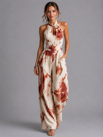 Bronwen | Women's Printed Wide-Leg Jumpsuit