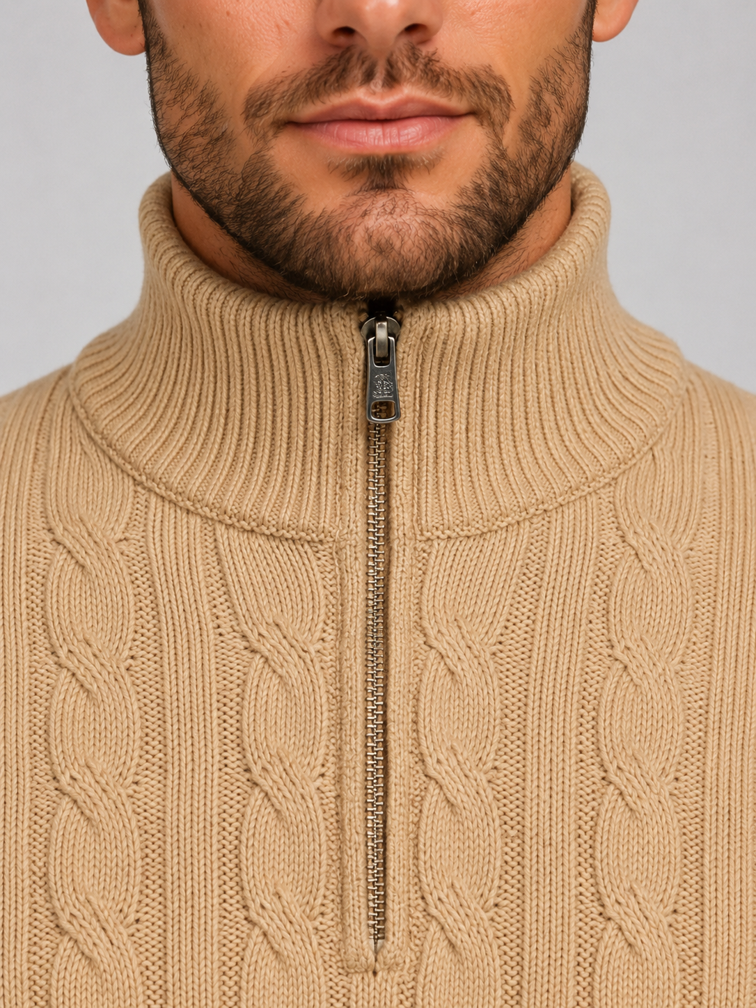 Lucius | Men's Cable Knit Quarter Zip Jumper