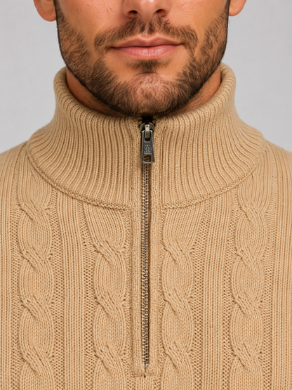 Lucius | Men's Cable Knit Quarter Zip Jumper