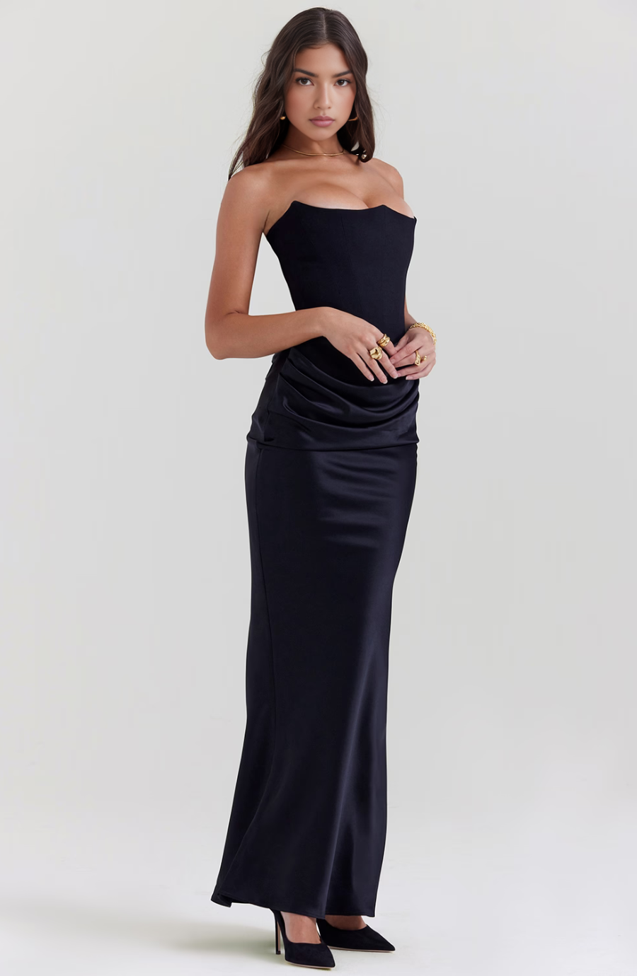 Women’s Maxi Dress | Strapless Corset Fit | Elegant Evening Style