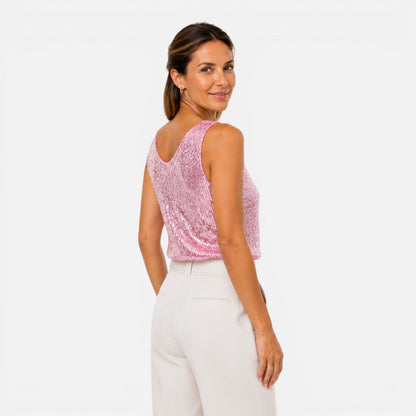 Vivienne | Women's Sequin V-Neck Top