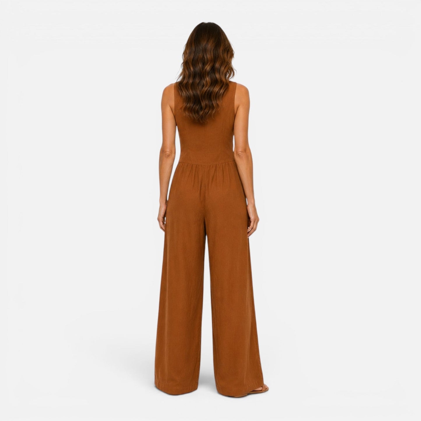 Maeve | Women's Button Detail Wide Leg Jumpsuit