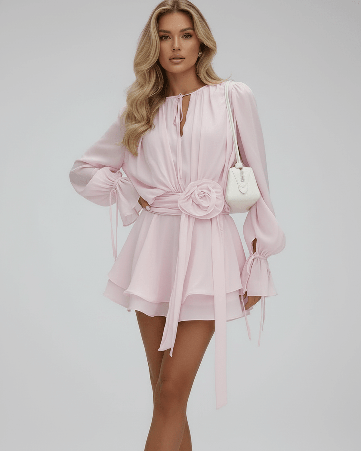 Ottilie | Women's 3D Rose Belt Mini Dress