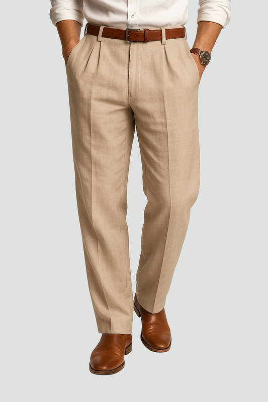 Florian | Men's Straight Leg Linen Trousers