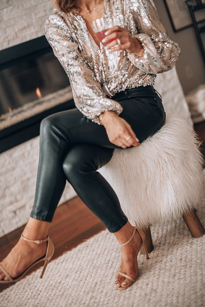 Araminta | Women's Sequin Long Sleeve Blouse