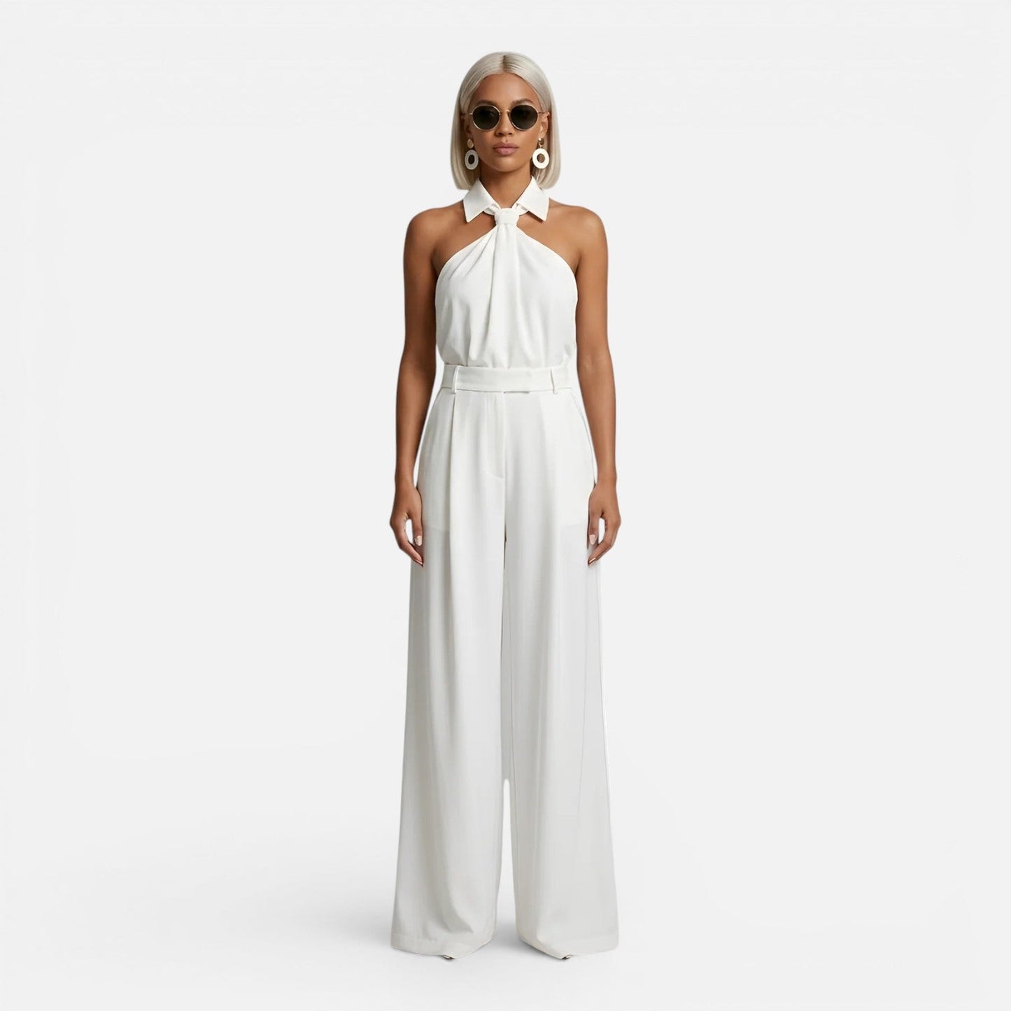 Livia | Women's Halter Neck Wide Leg Jumpsuit