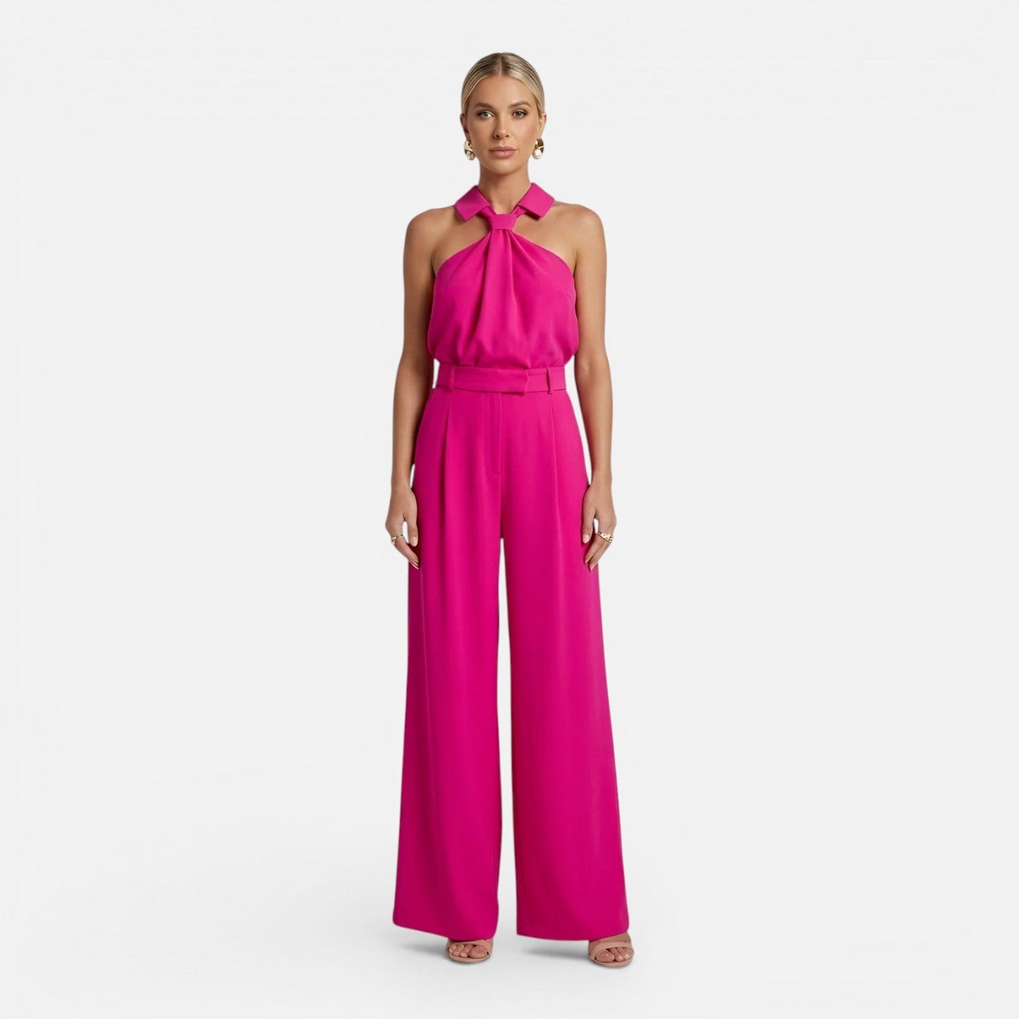 Livia | Women's Halter Neck Wide Leg Jumpsuit