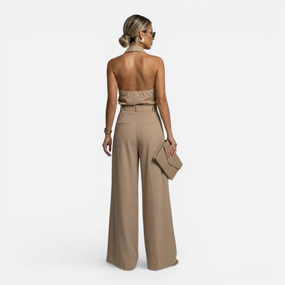 Livia | Women's Halter Neck Wide Leg Jumpsuit