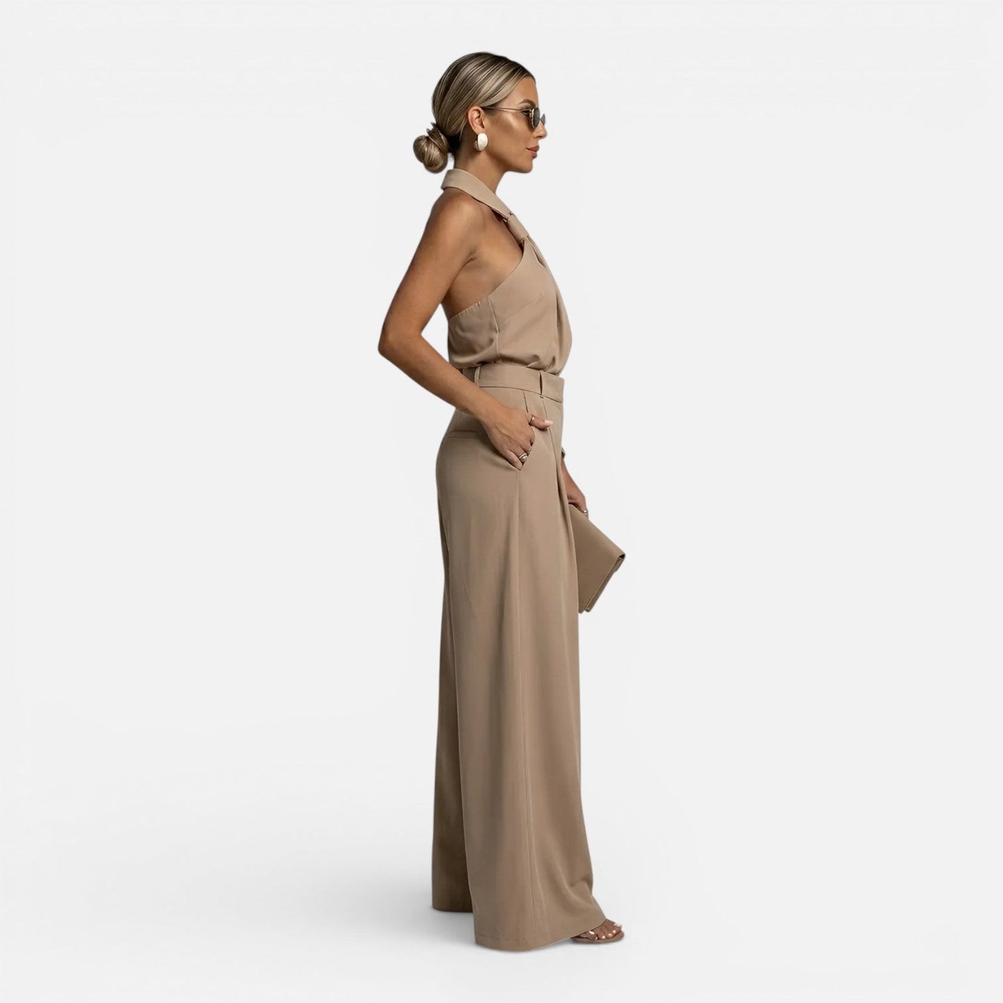 Livia | Women's Halter Neck Wide Leg Jumpsuit