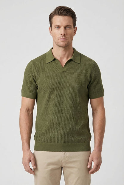 Curtis | Men's Short Sleeve Textured Polo