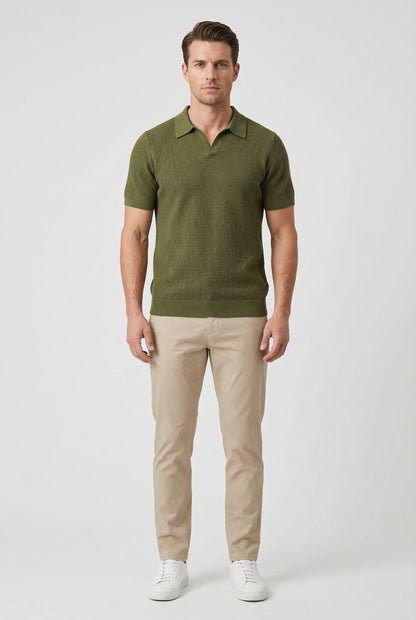 Curtis | Men's Short Sleeve Textured Polo