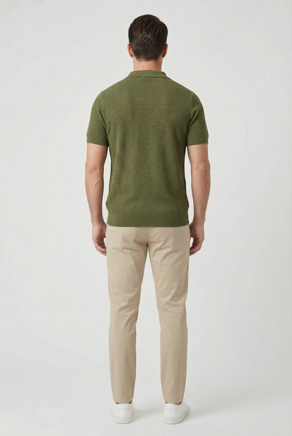 Curtis | Men's Short Sleeve Textured Polo