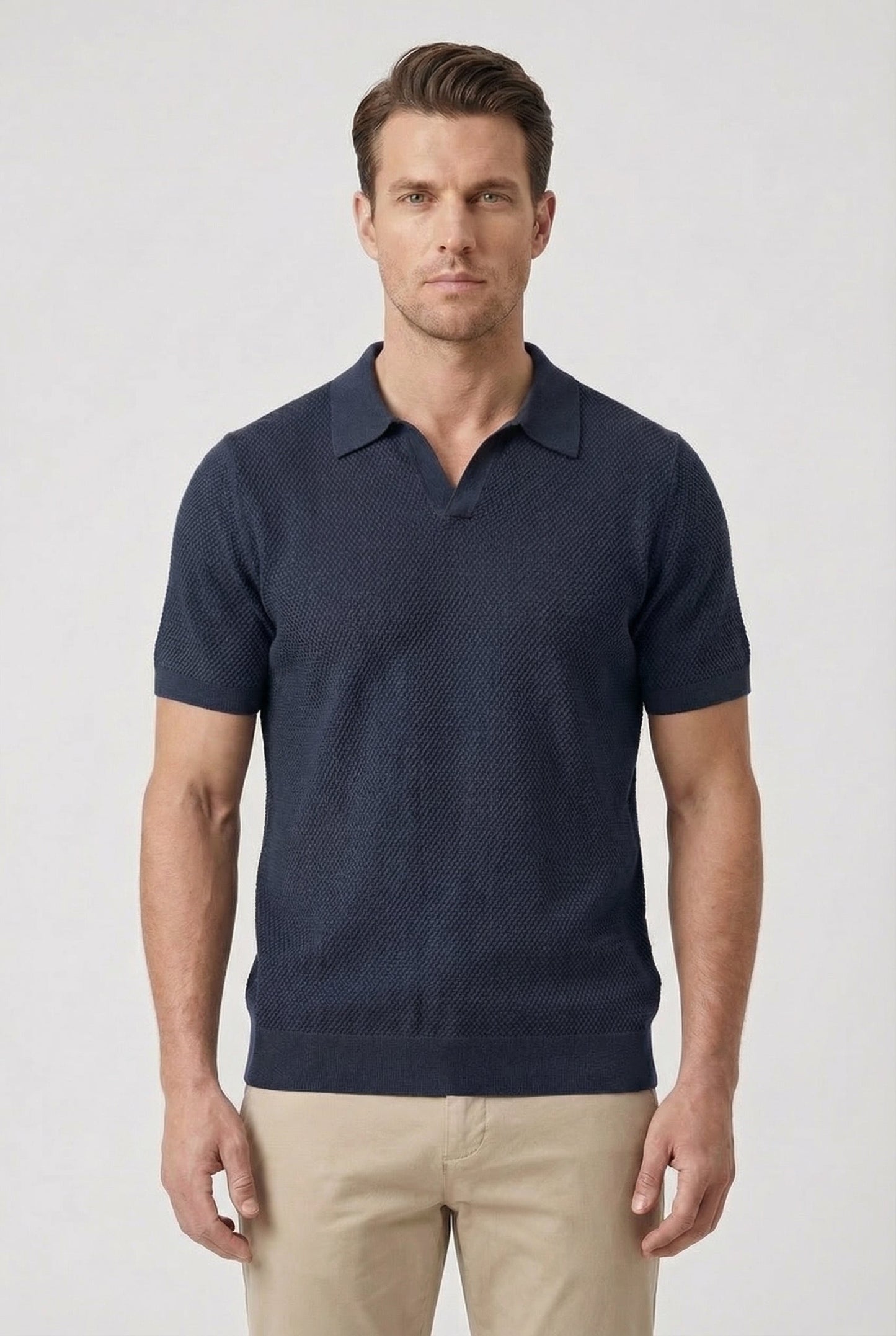 Curtis | Men's Short Sleeve Textured Polo