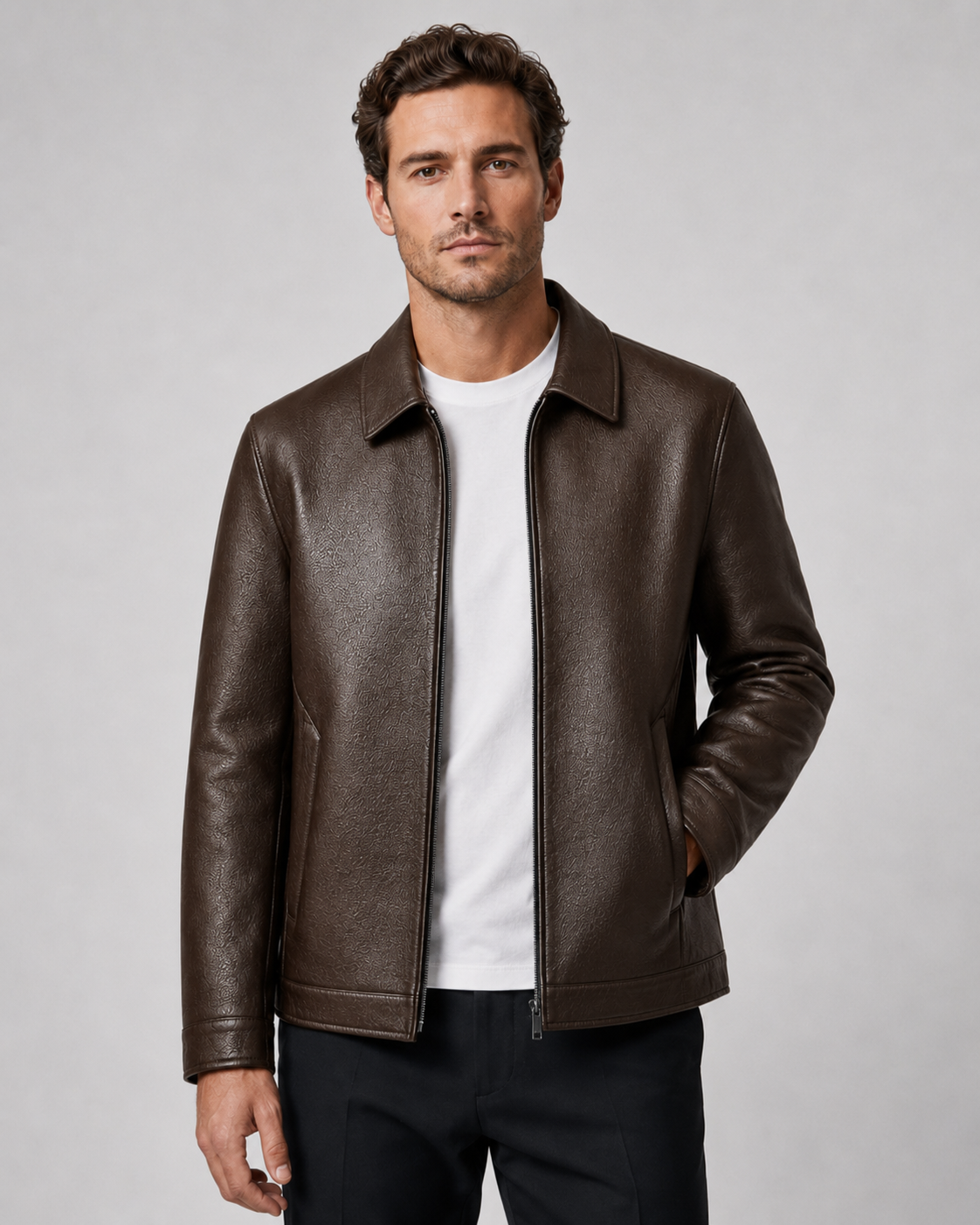 Grady | Men's PU Leather Zip Jacket
