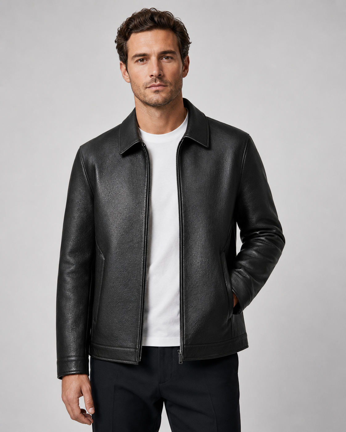 Grady | Men's PU Leather Zip Jacket