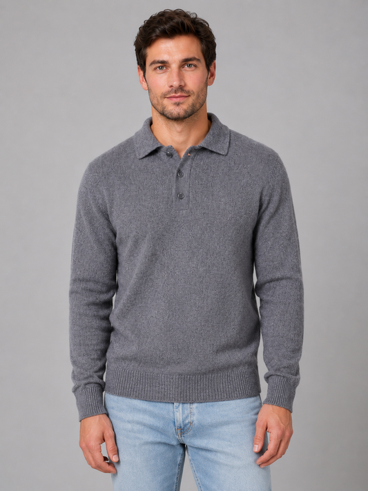 Ulric | Men's Polo Knit Long Sleeve Jumper