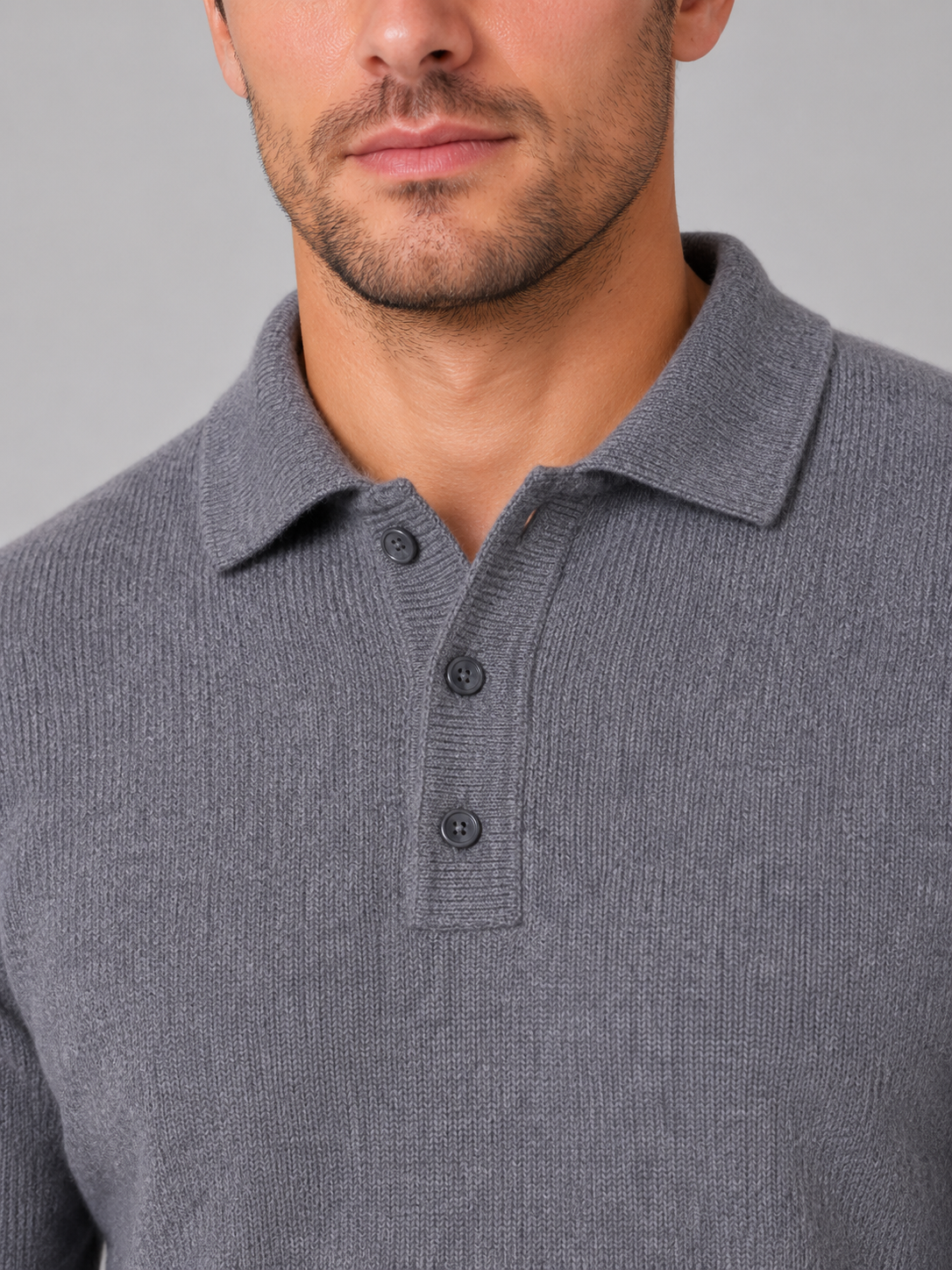 Ulric | Men's Polo Knit Long Sleeve Jumper